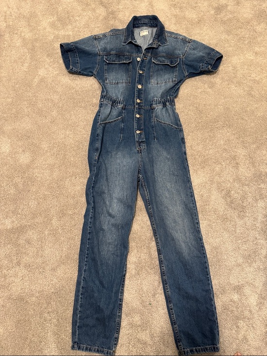 We The Free Other - Women’s free people Blue Denim One-Piece Jumpsuit